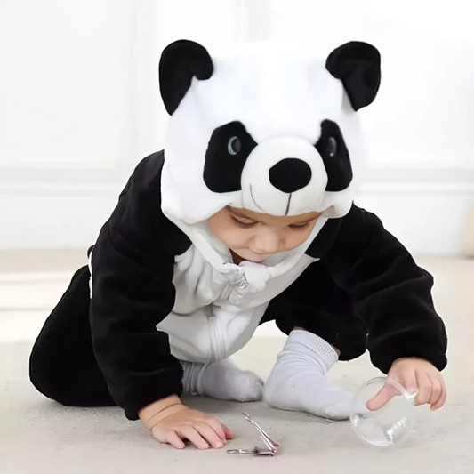 Unisex Baby Flannel Jumpsuit Panda Style Cosplay Clothes