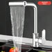 3 in 1 Waterfall Kitchen Faucet 360° Swiveling Anti-Splash Sink Faucet Sprayer.