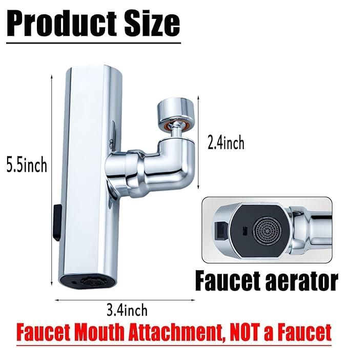 3 in 1 Waterfall Kitchen Faucet 360° Swiveling Anti-Splash Sink Faucet Sprayer.