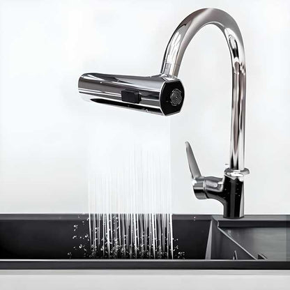 3 in 1 Waterfall Kitchen Faucet 360° Swiveling Anti-Splash Sink Faucet Sprayer.